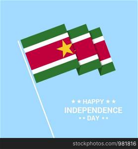 Suriname Independence day typographic design with flag vector