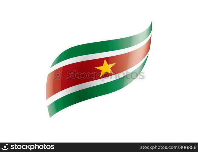 Suriname national flag, vector illustration on a white background. Suriname flag, vector illustration on a white background