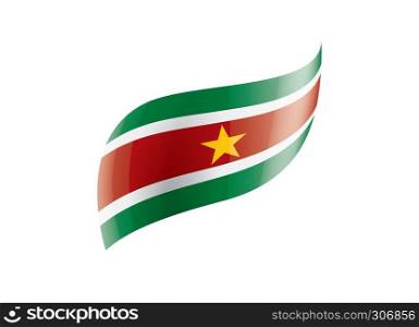 Suriname national flag, vector illustration on a white background. Suriname flag, vector illustration on a white background