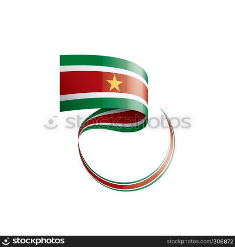 Suriname national flag, vector illustration on a white background. Suriname flag, vector illustration on a white background