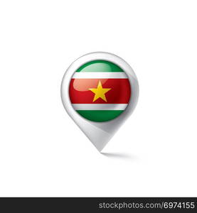 Suriname national flag, vector illustration on a white background. Suriname flag, vector illustration on a white background