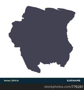 Suriname - South America Countries Map Icon Vector Logo Template Illustration Design. Vector EPS 10.