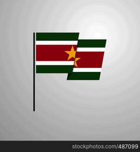 Suriname waving Flag design vector