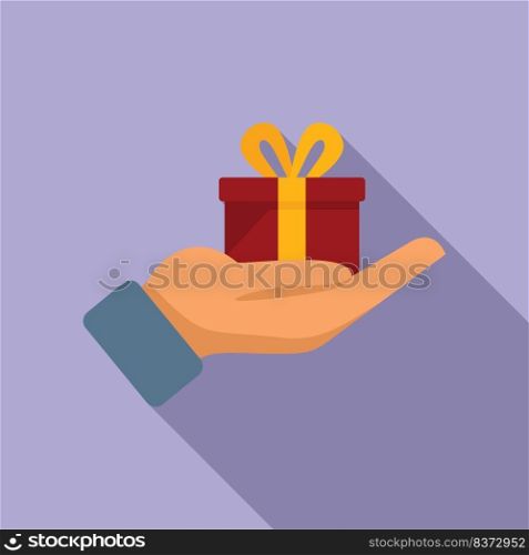 Surprise box icon flat vector. Gift present. Sale effect. Surprise box icon flat vector. Gift present