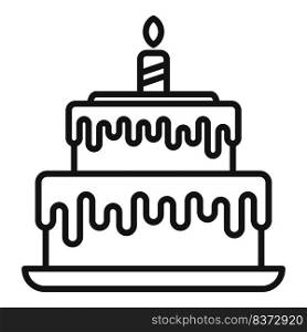 Surprise cake icon outline vector. Gift present. Prize person. Surprise cake icon outline vector. Gift present