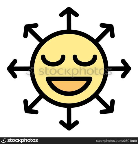 Surprise emoji icon outline vector. Person fun. Thinking effect color flat. Surprise emoji icon vector flat