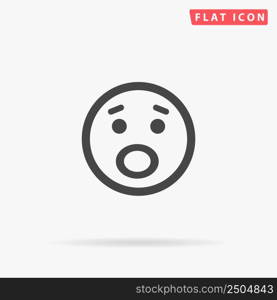 Surprise Face flat vector icon. Hand drawn style design illustrations.. Surprise Face flat vector icon