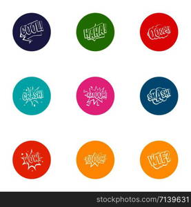 Surprise icons set. Flat set of 9 surprise vector icons for web isolated on white background. Surprise icons set, flat style