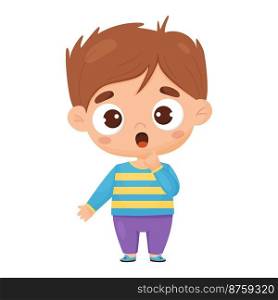 Surprised boy. Male character emotion. Vector illustration in cartoon style  