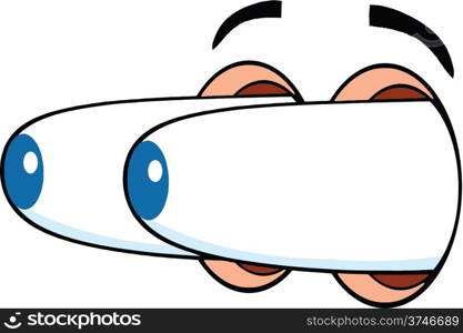 Surprised Cartoon Eyes Illustration Isolated on white
