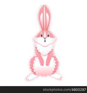Surprised cartoon rabbit. Funny bunny. Cute hare. Vector illustration. Surprised cartoon rabbit. Funny bunny. Cute hare. Vector illustration grouped and layered for easy editing