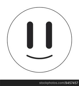 Surreal emoji flat monochrome isolated vector object. Psychedelic emoticon. Distorted eyes smile. Editable black and white line art drawing. Simple outline spot illustration for web graphic design. Surreal emoji flat monochrome isolated vector object