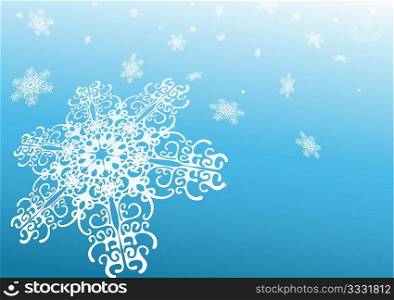 Surreal snowflakes design . Blue abstract background with snowflakes . Vector illustration.