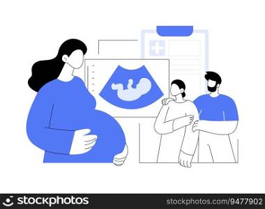 Surrogate mother abstract concept vector illustration. Future parents with surrogate mother, gynecology industry, reproductive medicine and infertility, carrying pregnancy abstract metaphor.. Surrogate mother abstract concept vector illustration.