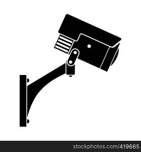Surveillance camera black icon. Simple black symbol on a white background. Surveillance camera black icon