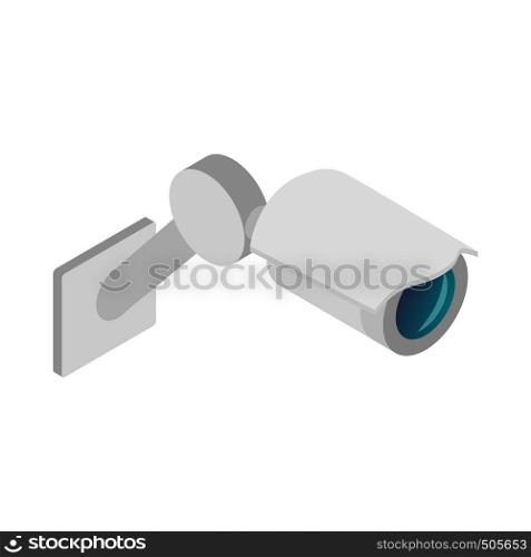 Surveillance camera icon in isometric 3d style on a white background. Surveillance camera icon, isometric 3d style