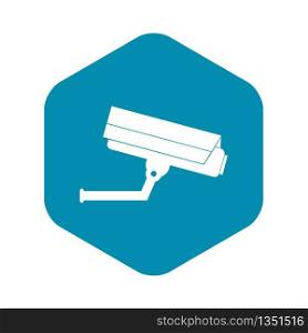 Surveillance camera icon in simple style isolated on white background. Surveillance camera icon, simple style
