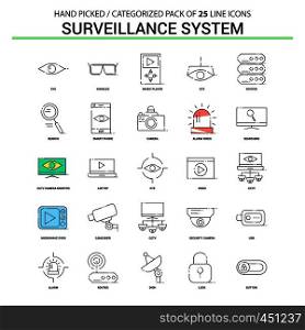 Surveillance Flat Line Icon Set - Business Concept Icons Design