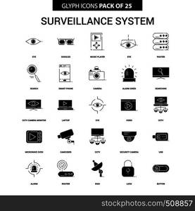 Surveillance Glyph Vector Icon set