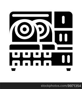 surveillance kit, video cwitcher, monitor and camera glyph icon vector. surveillance kit, video cwitcher, monitor and camera sign. isolated contour symbol black illustration. surveillance kit, video cwitcher, monitor and camera glyph icon vector illustration