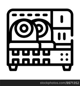 surveillance kit, video cwitcher, monitor and camera line icon vector. surveillance kit, video cwitcher, monitor and camera sign. isolated contour symbol black illustration. surveillance kit, video cwitcher, monitor and camera line icon vector illustration