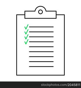 Survey Checklist Icon. Survey checklist flat