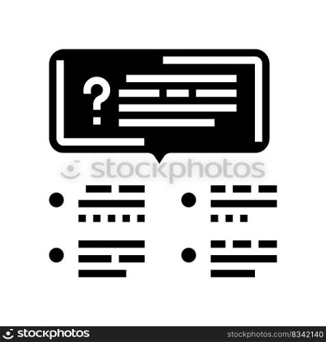 survey customer testimonial glyph icon vector. survey customer testimonial sign. isolated symbol illustration. survey customer testimonial glyph icon vector illustration