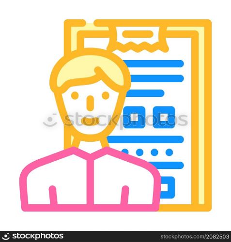 survey salesman color icon vector. survey salesman sign. isolated symbol illustration. survey salesman color icon vector illustration