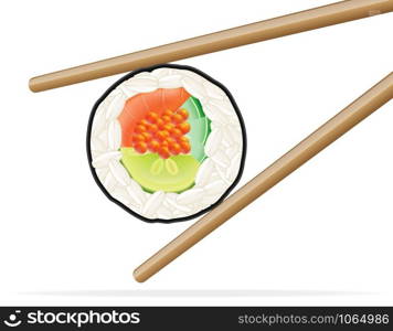 sushi and chopsticks vector illustration isolated on white background