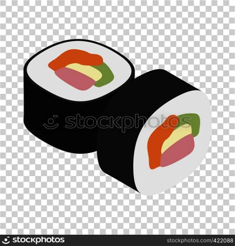 Sushi isometric icon 3d on a transparent background vector illustration. Sushi isometric icon