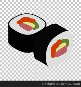 Sushi isometric icon 3d on a transparent background vector illustration. Sushi isometric icon