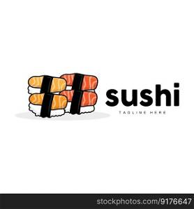 Sushi Logo, Japanese Fast Food Design, Vector Icon Template Symbol