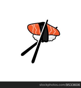 Sushi Logo Japanese Food Design, Vector Symbol Template Illustration