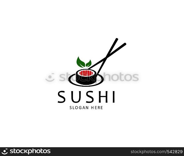Sushi logo template vector icon for japanese food illustration design