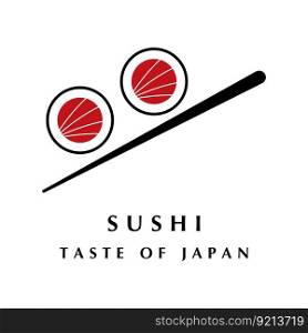 sushi logo vector with slogan template