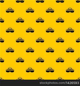 Sushi pattern seamless vector repeat geometric yellow for any design. Sushi pattern vector