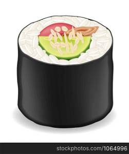 sushi rolls in seaweed nori vector illustration isolated on white background