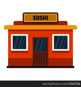 Sushi shop icon. Flat illustration of sushi shop vector icon for web. Sushi shop icon, flat style