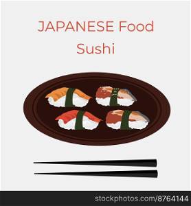 Sushi, traditional Japanese food. Asian seafood group. Template for sushi restaurant, cafe, delivery or your business. Sushi, traditional Japanese food. Asian seafood group. Template for sushi restaurant, cafe, delivery or your business.