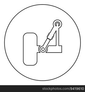 Suspension in the car icon in circle round black color vector illustration image outline contour line thin style simple. Suspension in the car icon in circle round black color vector illustration image outline contour line thin style