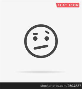 Suspicious Face flat vector icon. Hand drawn style design illustrations.. Suspicious Face flat vector icon