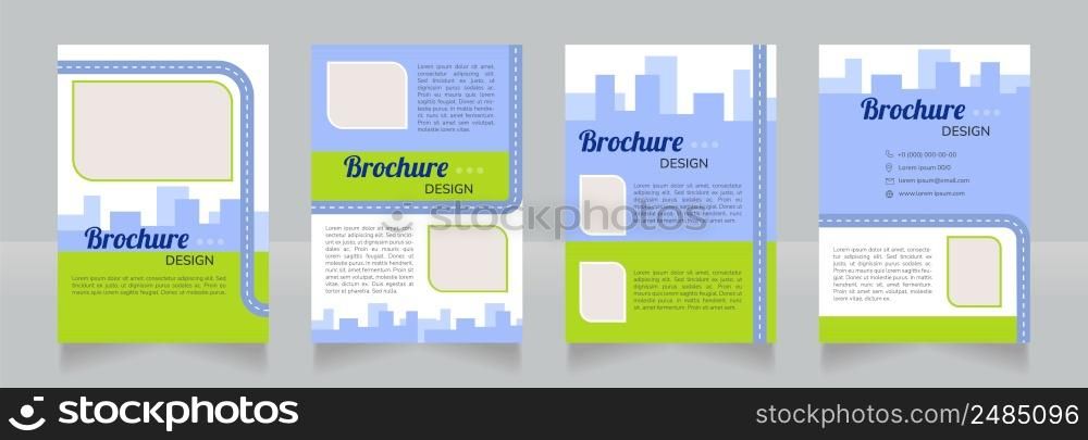 Sustainable biofuel blank brochure design. Template set with copy space for text. Premade corporate reports collection. Editable 4 paper pages. Lobster Regular, Nunito SemiBold, Light fonts used. Sustainable biofuel blank brochure design