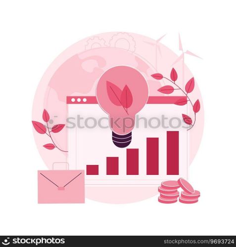 Sustainable business abstract concept vector illustration. Environmentally friendly, smart city, save ecosystem, future business strategy, green activity, sustainable industry abstract metaphor.. Sustainable business abstract concept vector illustration.