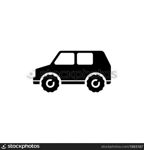 Suv Car, 4x4 Vehicle, Travel Transport. Flat Vector Icon illustration. Simple black symbol on white background. Suv Car 4x4 vehicle Travel Transport sign design template for web and mobile UI element. Suv Car, 4x4 Vehicle, Travel Transport. Flat Vector Icon illustration. Simple black symbol on white background. Suv Car 4x4 vehicle Travel Transport sign design template for web and mobile UI element.
