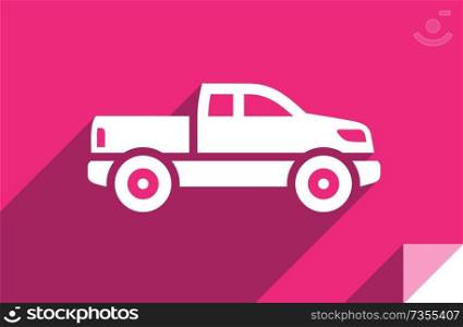 SUV, transport flat icon, sticker square shape, modern color. Transport on the road