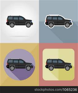 suv transport flat icons vector illustration isolated on background