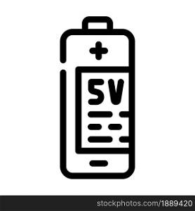 sv battery line icon vector. sv battery sign. isolated contour symbol black illustration. sv battery line icon vector illustration