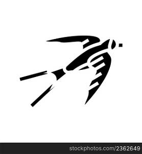 swallow bird glyph icon vector. swallow bird sign. isolated contour symbol black illustration. swallow bird glyph icon vector illustration