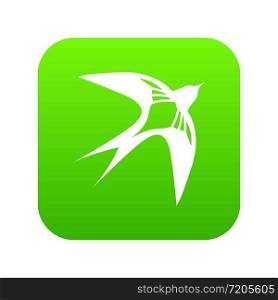Swallow icon green vector isolated on white background. Swallow icon green vector