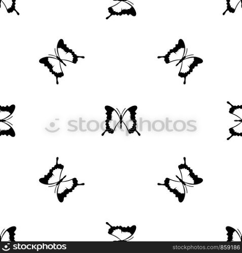 Swallowtail butterfly pattern repeat seamless in black color for any design. Vector geometric illustration. Swallowtail butterfly pattern seamless black
